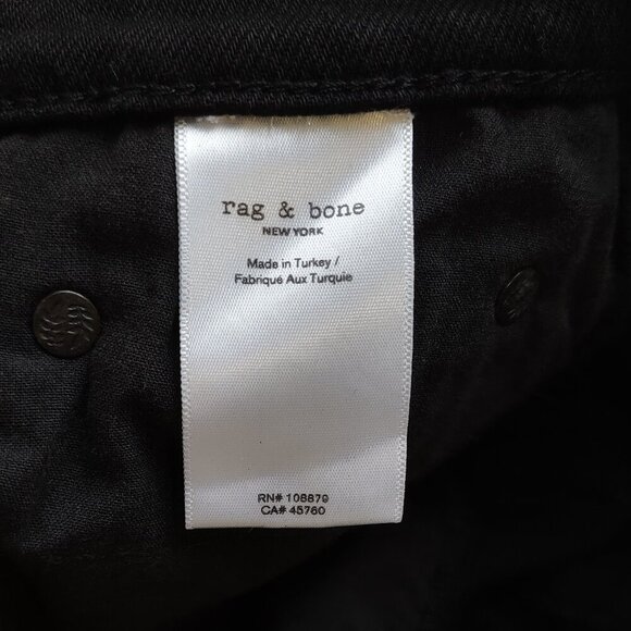 Rag & Bone Harlow Black Ankle Jeans Straight Leg Mid-Rise  Size 25 - Picture 11 of 12